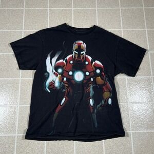 Iron Man Shirt Mens S Black Delta Pro Weight Marvel Graphic Tee Superhero Comic